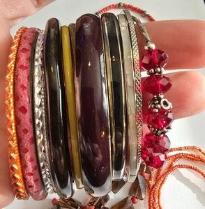 Jewelry lot of bracelets vintage to new bangle stretch silver tone gold tone